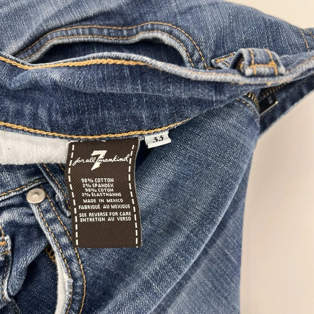 7 For All Mankind Jeans Mens 33x33 Blue Austyn Straight Leg Relaxed Fit Stretch